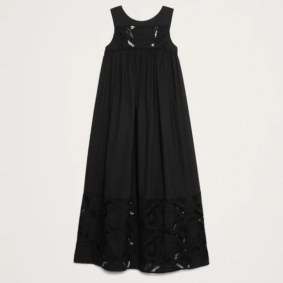Banana Republic Black Maxi Dress with Eyelet Detail - Picture 4 of 8